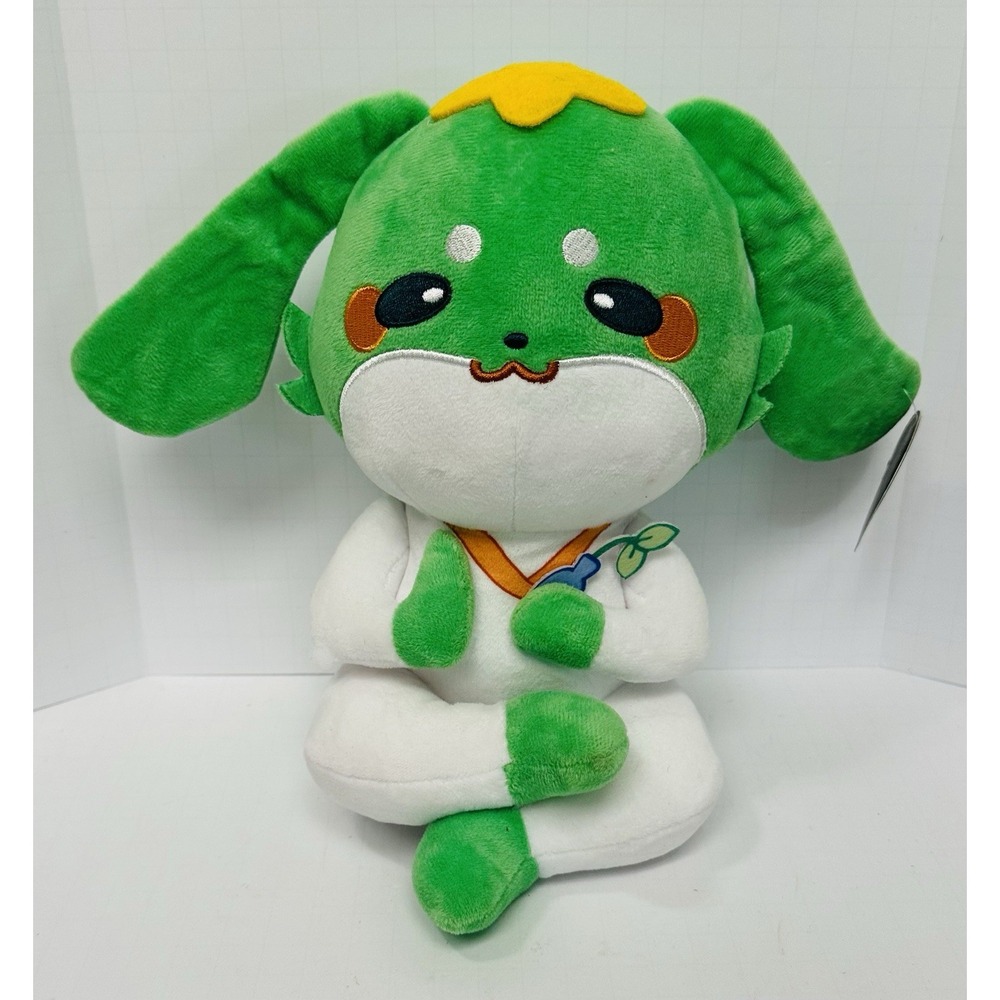 5 Implication Toys Green White Bunny Plush Flower Anime Stuffed Animal 10in